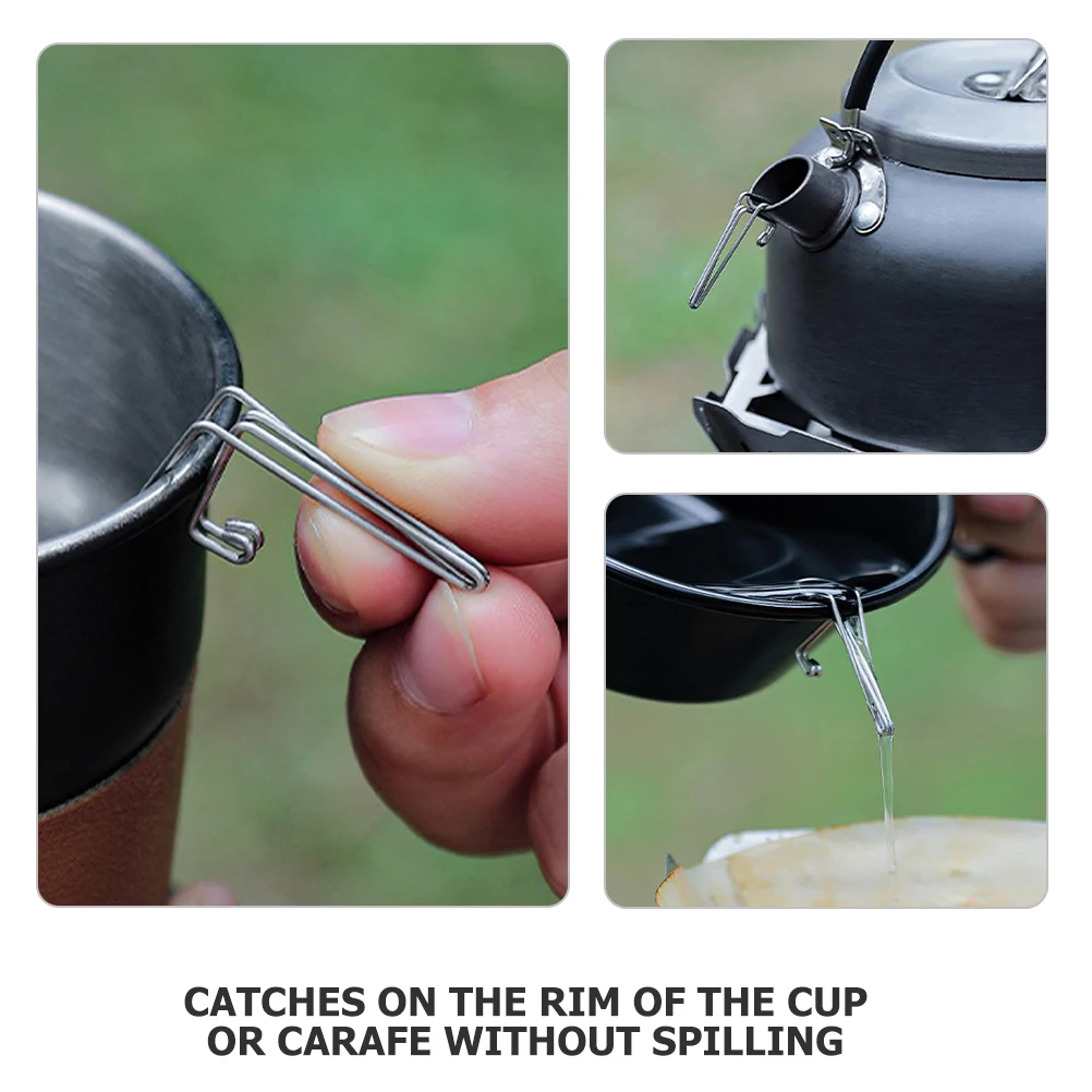 

2pcs Portable Stainless Steel Teapot Water Guide Frame Hand Brewed Coffee Drip Rack Camping Diversion Nozzle Accessories