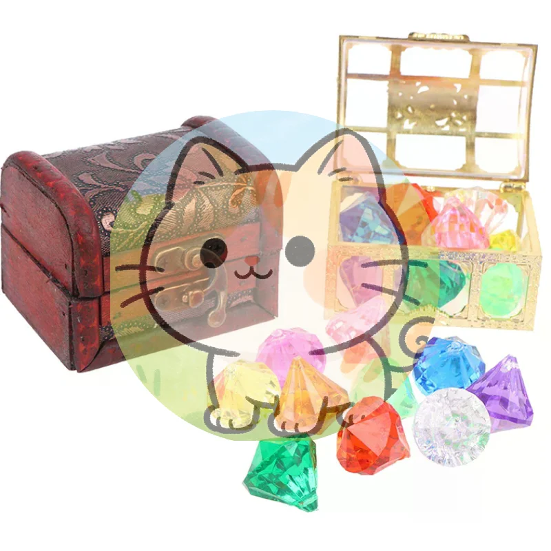 

Набор из 10 игрушек для дайвинга: 10 больших разноцветных алмазов с сундуком с сокровищами для плавания ♥