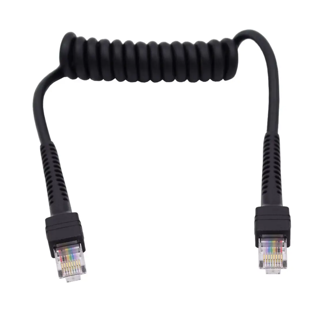 Chenyang RJ45 Stretch Coiled Cable Cat6 8P8C UTP Lan Ethernet Network Patch Extension Cable 100cm