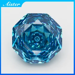 New 5A Dark Aquamarine Millennium Octagon Rose Cut Cubic Zirconia Loose Gemstones for Jewerly Making