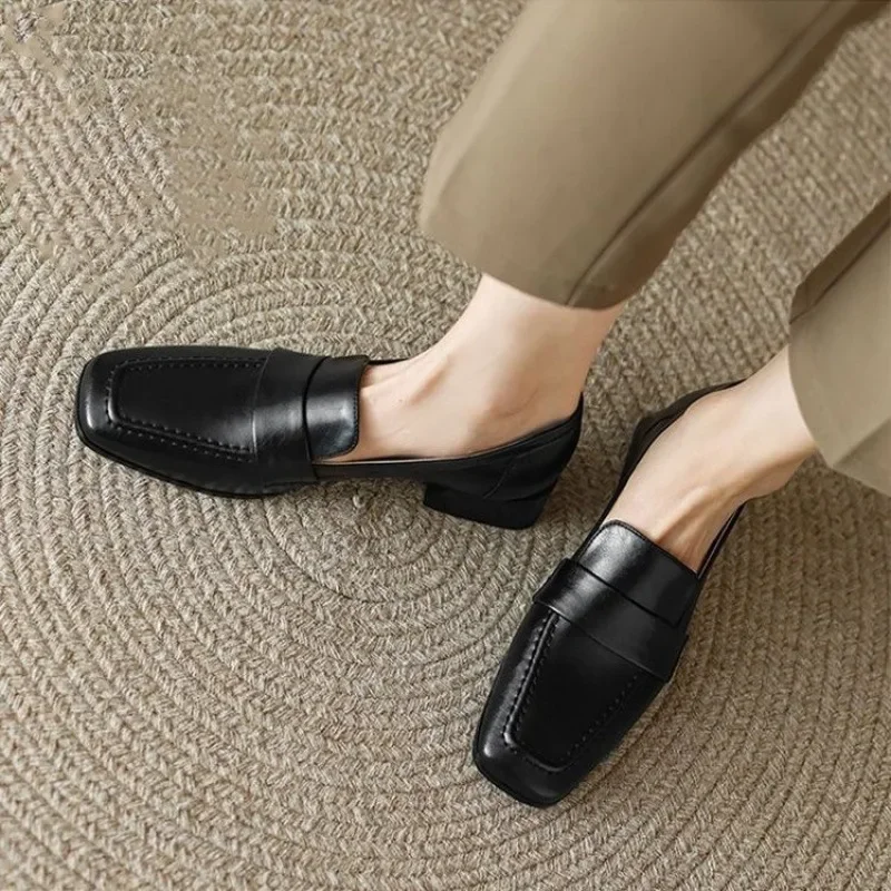 

Style Spring Autumn Versatile British Style Flat Shoes Women's Vintage Leather Pumps High Heel Shoes Summer Season 2026