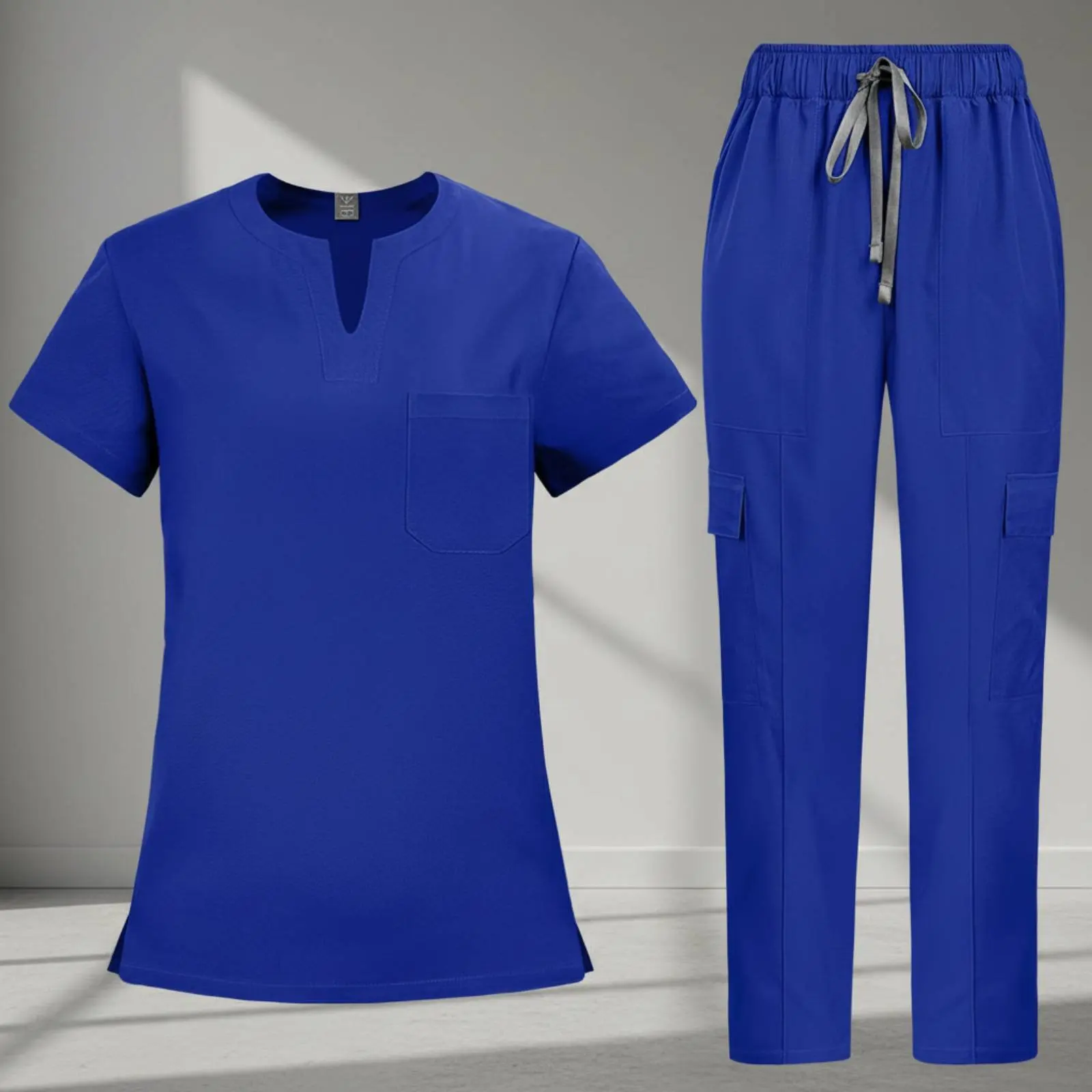V-Neck Scrub Top and Pants Quick-Dry Doctor Attire Set V Neck Scrub Top Thin Material Women's Medical Scrubs Set for Hospital