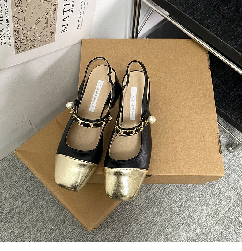 Mary Jane Women's Shoes Silver Clear Heels Luxury Sandals Suit Female Beige 2024 Summer Shallow Mouth Fashion Comfort Black Bloc