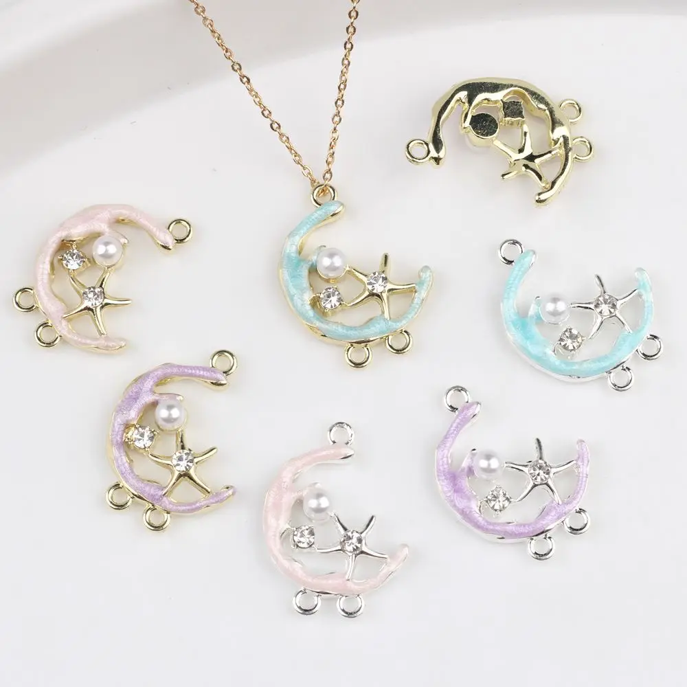 40pcs Handmade Moon Star Jewelry Pendants Silvery Color Pendant Charms Necklace Earrings Connectors Diy Jewelry Making Findings