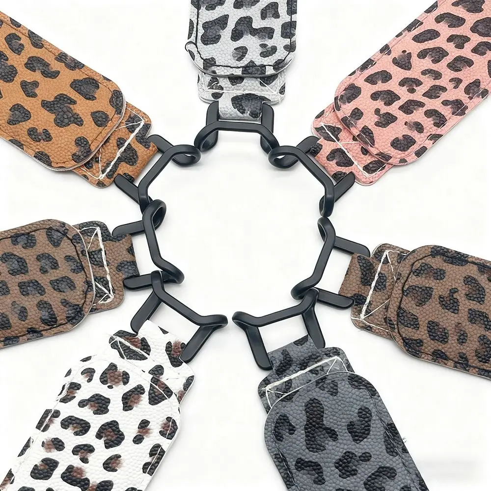 

Leopard Print Tablet Hand Strap PU Leather Elastic Finger Grip Holder for Kindle/Kobo/Voyaga/Lenovo/Sony 6-8" E-Book Tablet