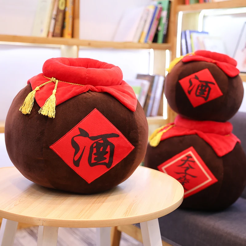 

Mo Dao Patriarch Plush Pillow Chinese style Props Wine Jar Simulation Ancient Style Performance Props Cute Plush Vinegar Jar