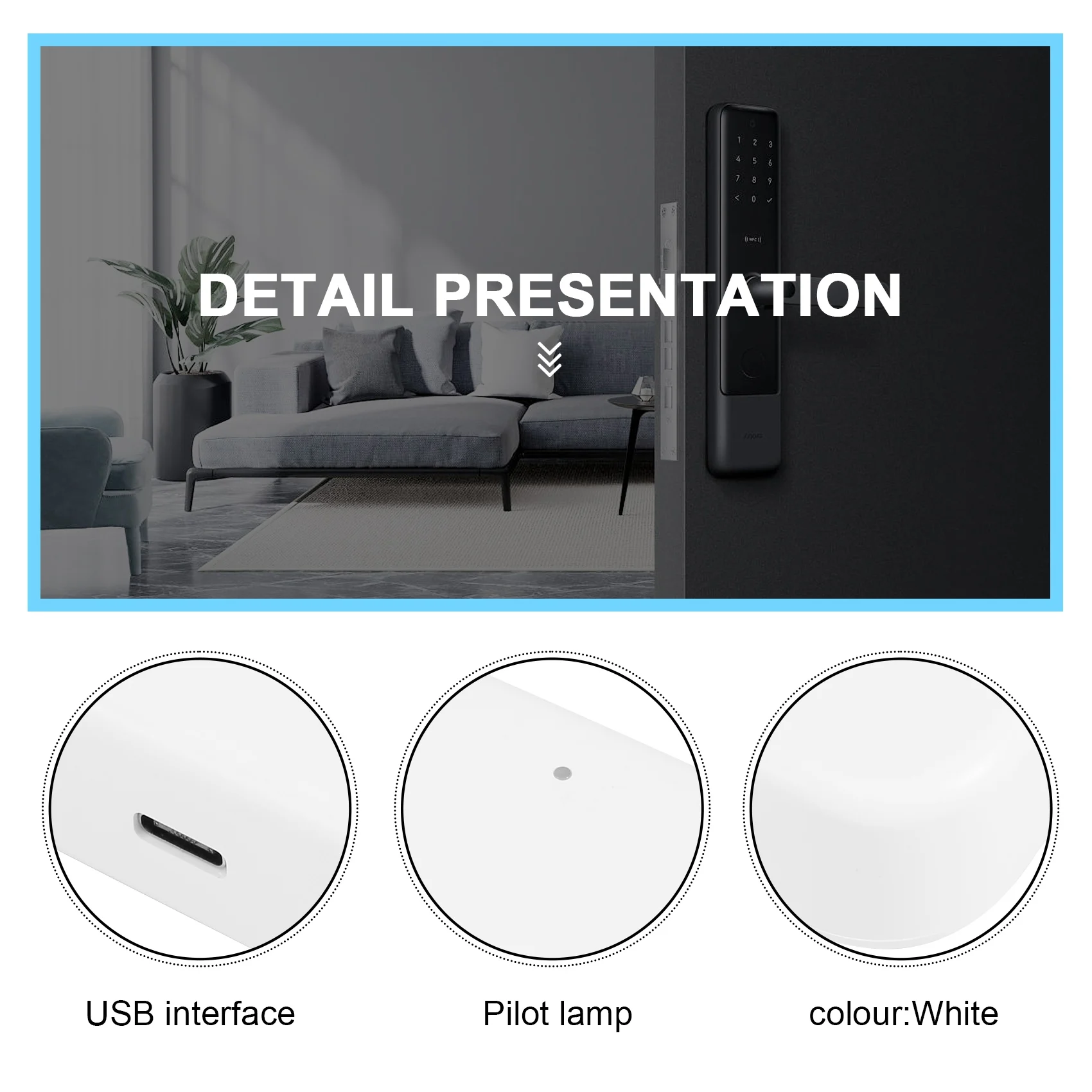 ABZZ-Bluetooth Wifi Gateway Fingerprint Password Smart Electronic Door Lock Home Bridge Ttlock App Control Gateway Hub