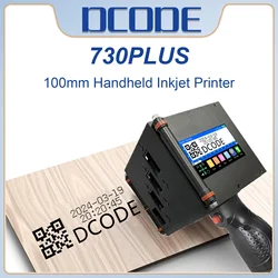 DCODE 730PLUS 100mm Portable Handheld Thermal Inkjet Printer QR Barcode Batch Number Logo Expiry Date TIJ Coding Machine