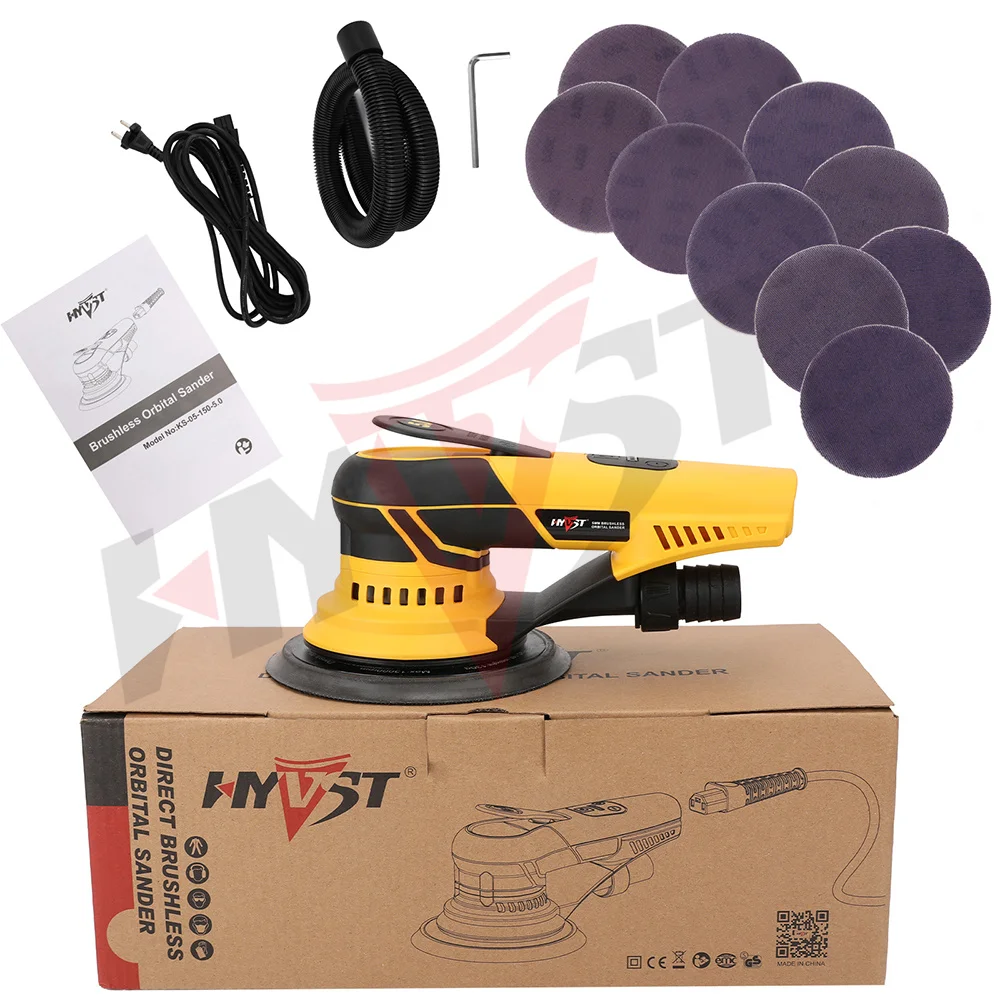 

HYVST 2.5/5 MM Brushless Orbital Sander Woodworking Corner Sanding Machine Track Motor Power Sander Wall Grinding Machine