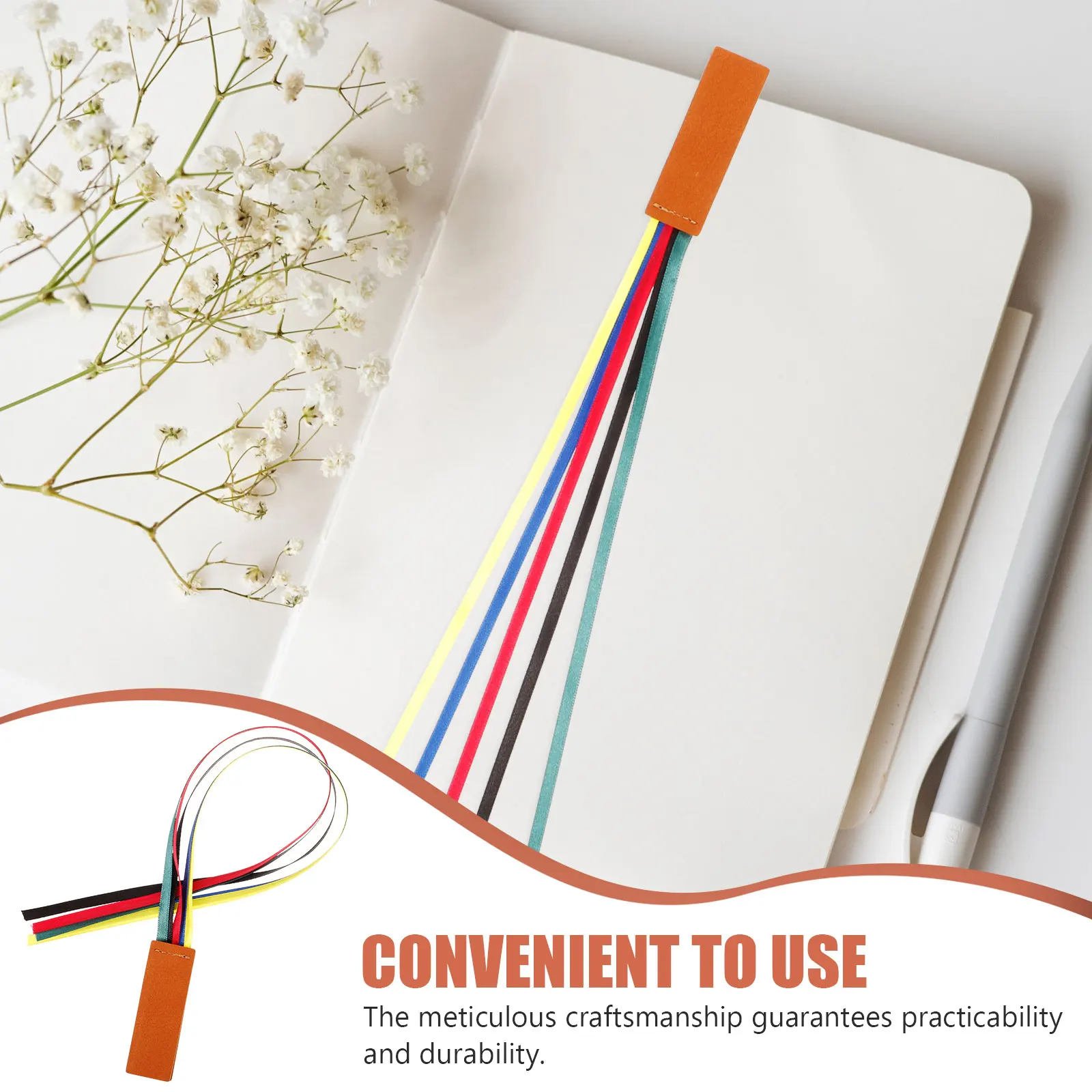 3 Pcs Ribbon Bookmark Smooth Book Page Marker Colorful Ribbon Bookmarks PU Bible Reading Accessories Student