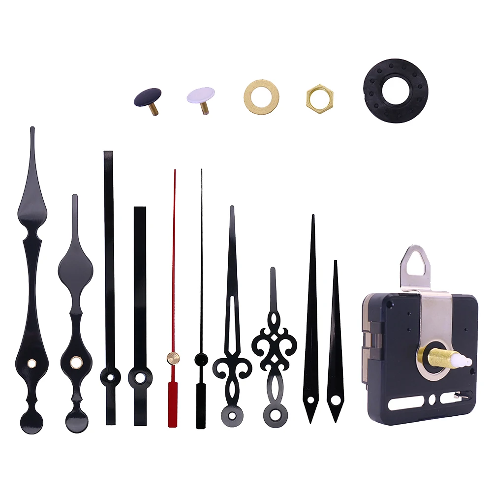 

Clock Movement Set Long Short Shaft Mechanism Black Metal Silent DIY Accessories Precision Craftsmanship Sturdy Material