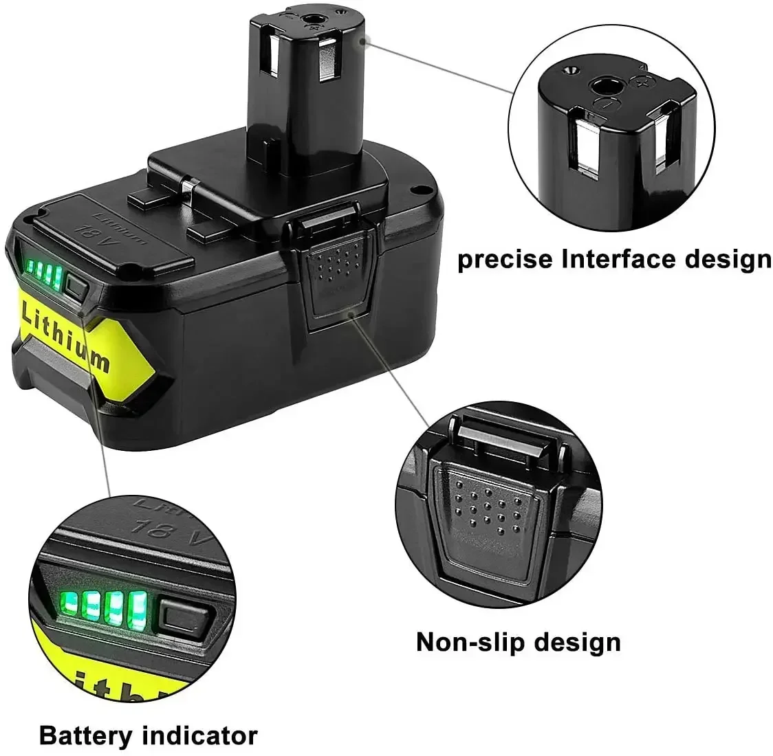 1-2Pack Battery for Ryobi 18V 6800mAh High Capacity Lithium Battery for Ryobi ONE+ P102 P103 P104 P105 P107 Cordless Power Tools