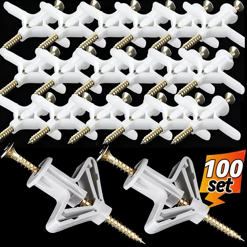 

Drywall Expansion Screws Tube Plasterboard Airplane Expansion Plug Hollow-Wall Fasteners Home Repair Fixings Hardware Supplies