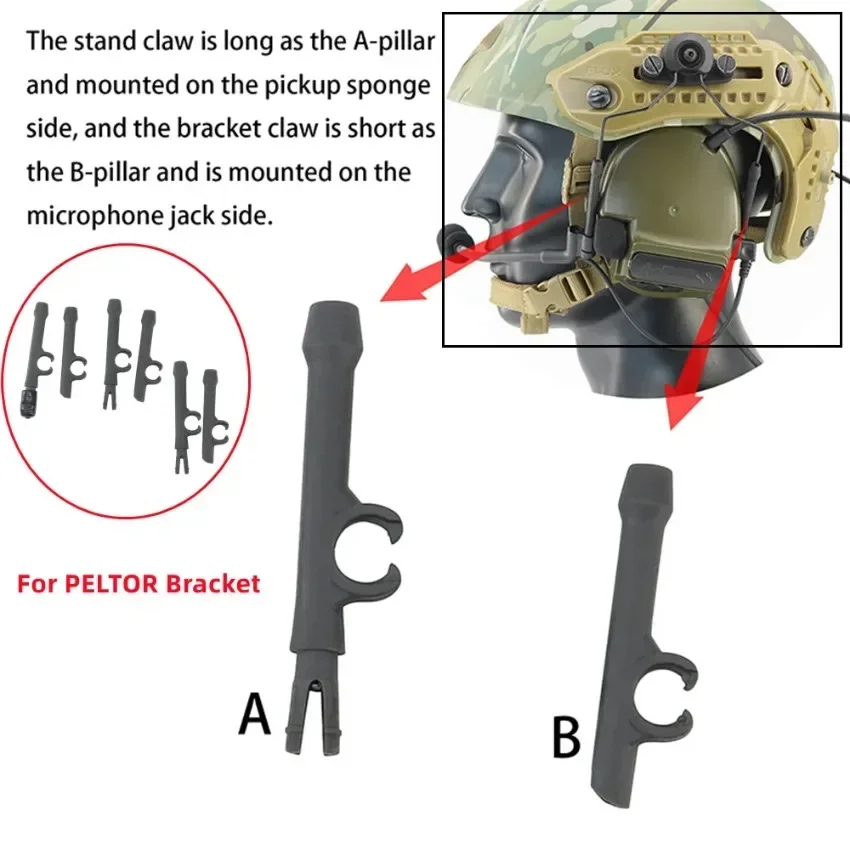 Tactical Headset ARC Helmet Rail Adapter for Peltor Comtac II III IV Shooting Headphone for Military Helmet Bracket ARC Rail