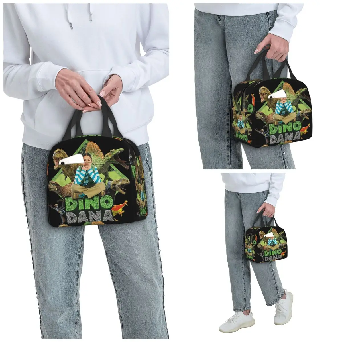Dino Dana Real Insulated Lunch Bag for Kids School Cooler Thermal Food Box Tote Portable Lunch Boxes Container