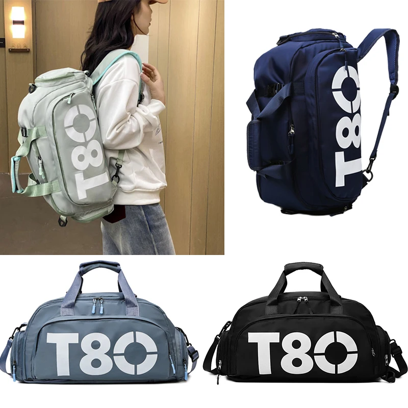 Gym Sports Backpack for Women T80 Hand Bag Fitness Travel Tote Outdoor Female Yoga Shoe Shoulder Duffle Luggage Portable Bag Man