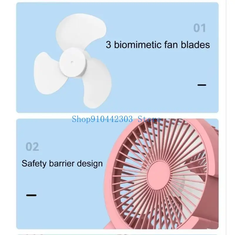 

652F Portable Fan Desktop Fan Without Battery USB Fan 1 Speed 4Blades