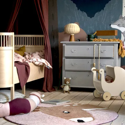 Cartoon Round Animal Carpet for Children, Non-Slip Thick Mat, Lion Bedroom and Living Room