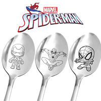 Marvel Spiderman Iron Man Stainless Steel Spoon Cartoon Dessert Coffee Spoon Creative Kitchen Adult child Holiday Birthday gift