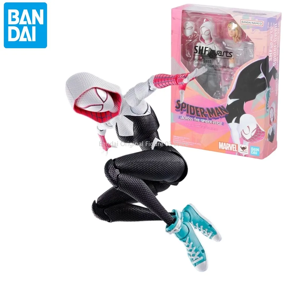 

Original BANDAI S.H.Figuarts Spiderman Gwen Spider-Man Across the Spider-Verse Anime Figure Toys PVC Model Collection Doll