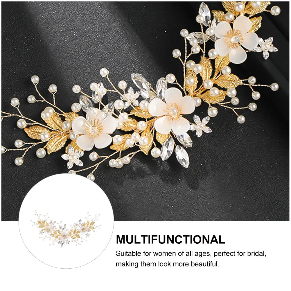 

Hair Vines Princess Wedding Headpiece Rhinestone Pearl Comb Accessories Headdress