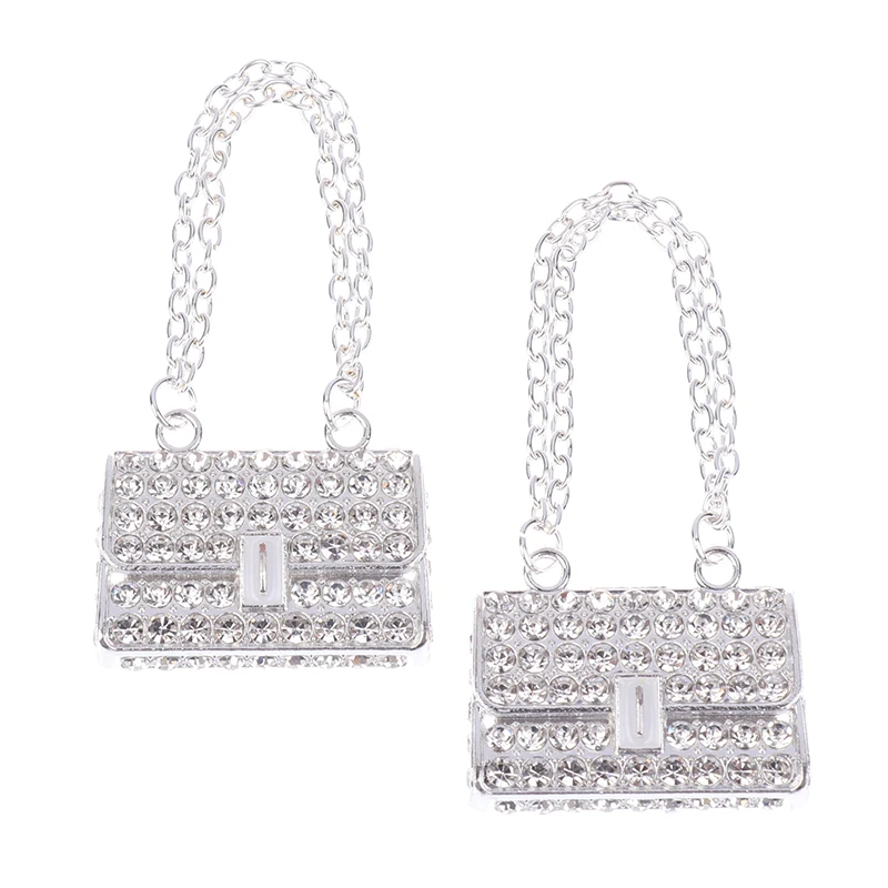 Miniatuur metalen ketting pop handtas speelgoed; Kinderspeelset poppenhuis boodschappentas