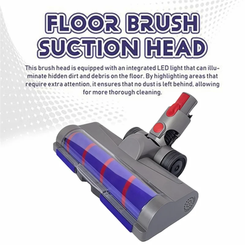 

Quick-Release Direct Drive Floor Brush Head Set For Dyson V7 V8 V10 V11 V15 Vacuum Cleaner Parts With Green Dust Lighta83x