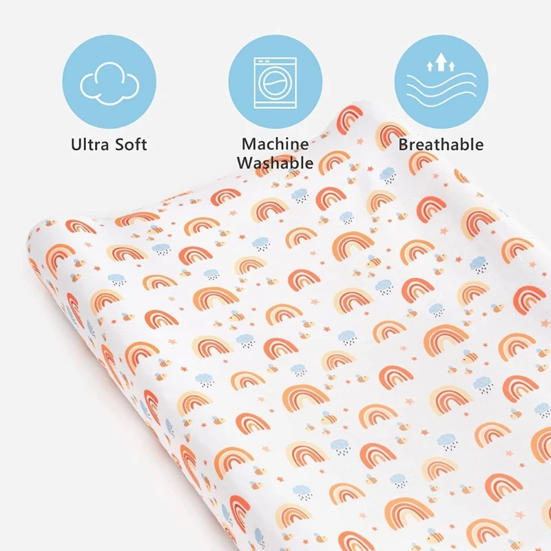 2pcs Printed Nursing Pillow Case Diaper Changing Pad Cover Set for Newborns Comfortable Baby Nappy Changing Mat Sleeve