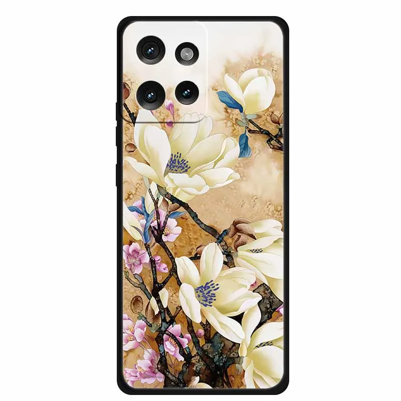 Flower Relief Cover For Moto Edge 40 / 40 NEO / Moto X40 / X40Pro Case 3D Emboss Soft Silicone Cover For for Motorola EDGE 40Neo