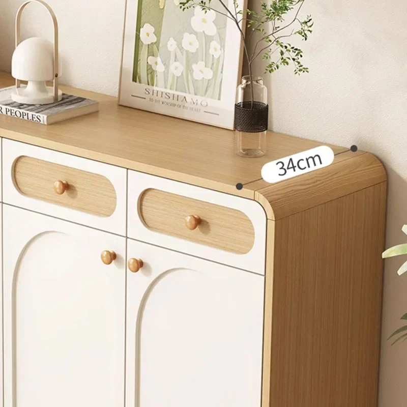 خزائن الأحذية الفاخرة حامل رف تخزين خشبي عرض خزائن الأحذية غرفة المعيشة الأبيض Scarpiera Salvaspazio شرفة الأثاث