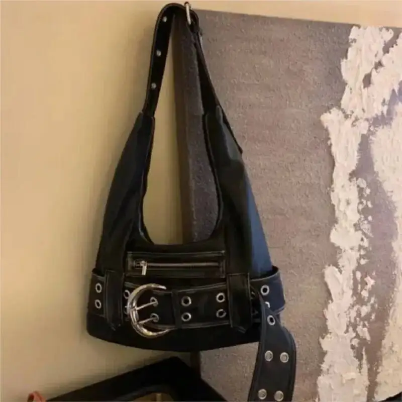 Bloom Retro Denim Messenger Bag Women Hot Girl Rivet Large Capacity Casual Crossbody Bags Female Y2k Grunge Handbag 2025 New
