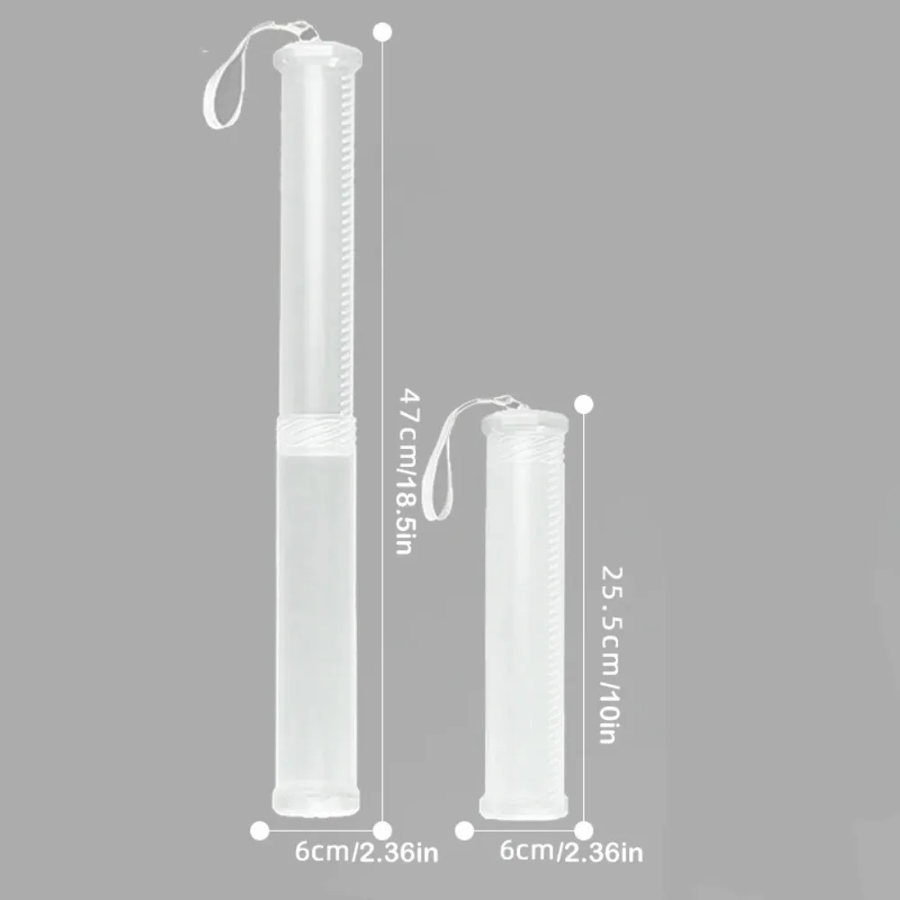Extendable Artist Storage Tube Plastic Translucent Pen Holder with Carrying Lanyard Adjustable Length Brush Pencil Holder