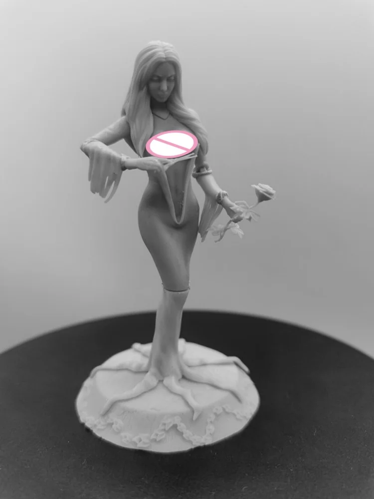

1/24 Scale Resin Figure Sexy beauty cuts roses Assemble Model Kit Unassembled and Unpainted 3D printing toy 562