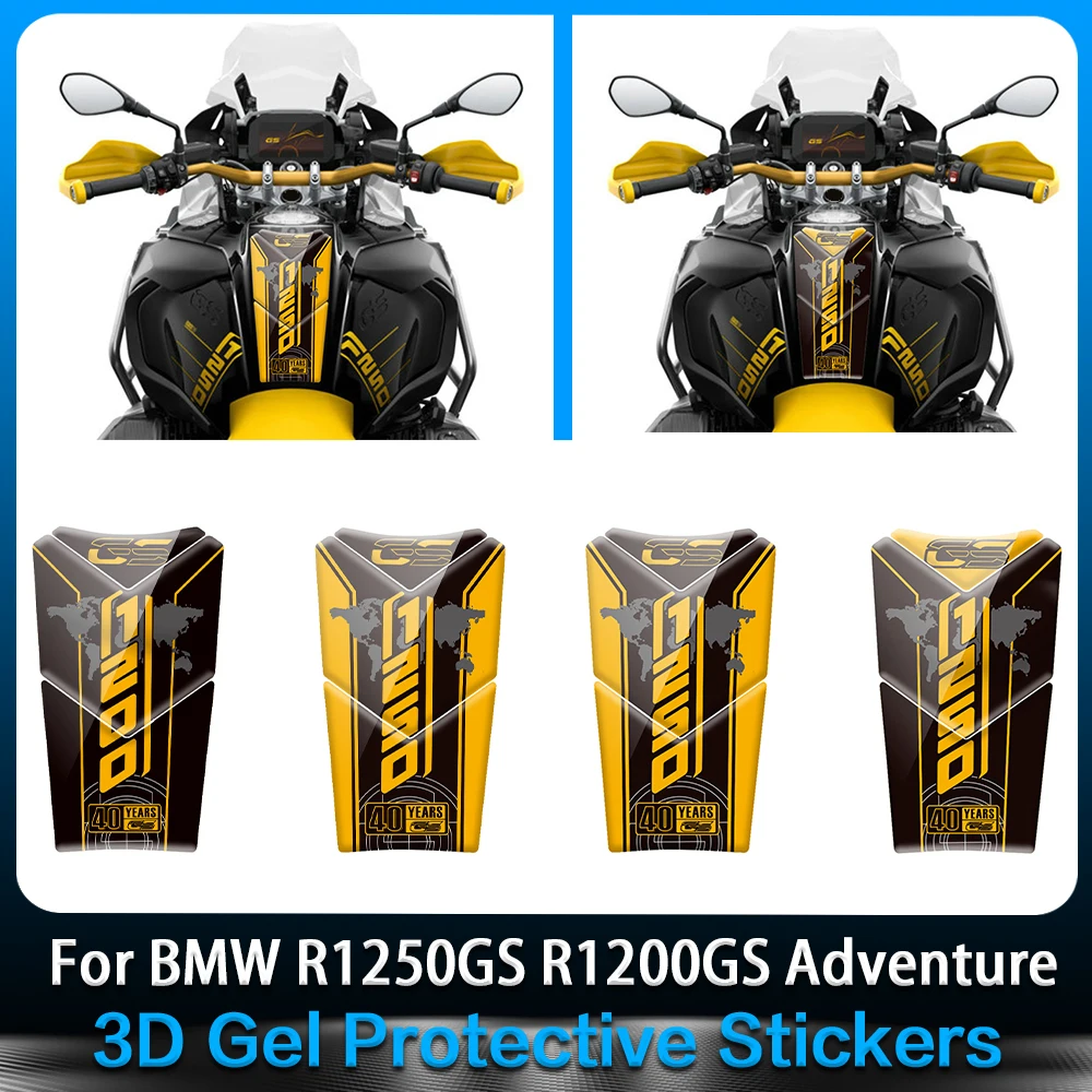 

For BMW R1250GS Adventure R1200GS 40th Motorcycle Paint Protection Decals 3D Gel Fuel Tank Pad Conversion Stickers Accessories