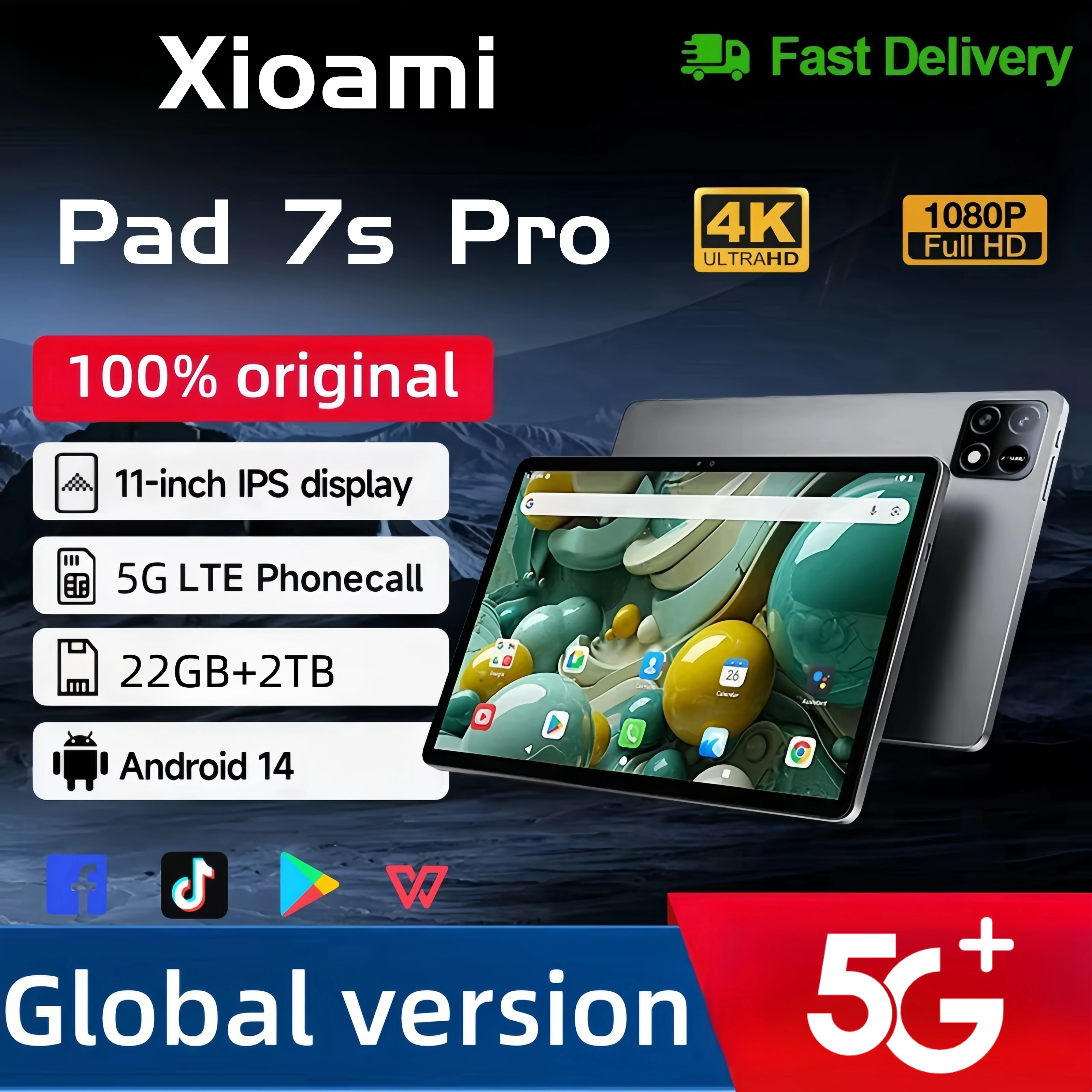 2025 NOWOŚĆ Oryginalny tablet MI Pad 7 Pro 11 cali Snapdragon 8gen2 HD 4K Android 14 22GB+2TB 20000mAh 5G Dual SIM WiFi GPS Tablet PC