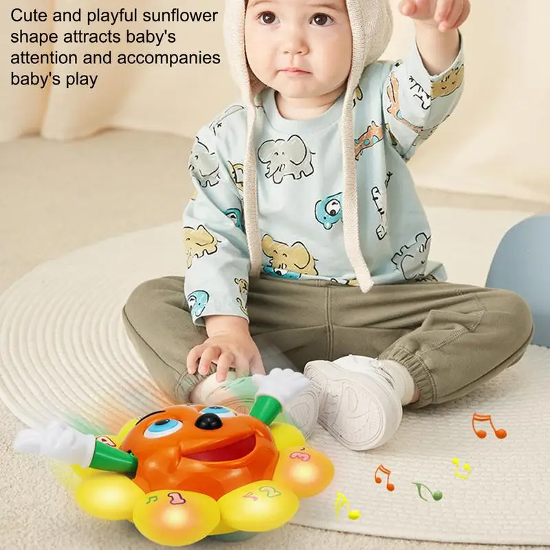 Sunflower Bath Toy Battery Operated Toy Interactive Bath Toys With Lights Music 360 Degree Rotation Battery Operated For Kids