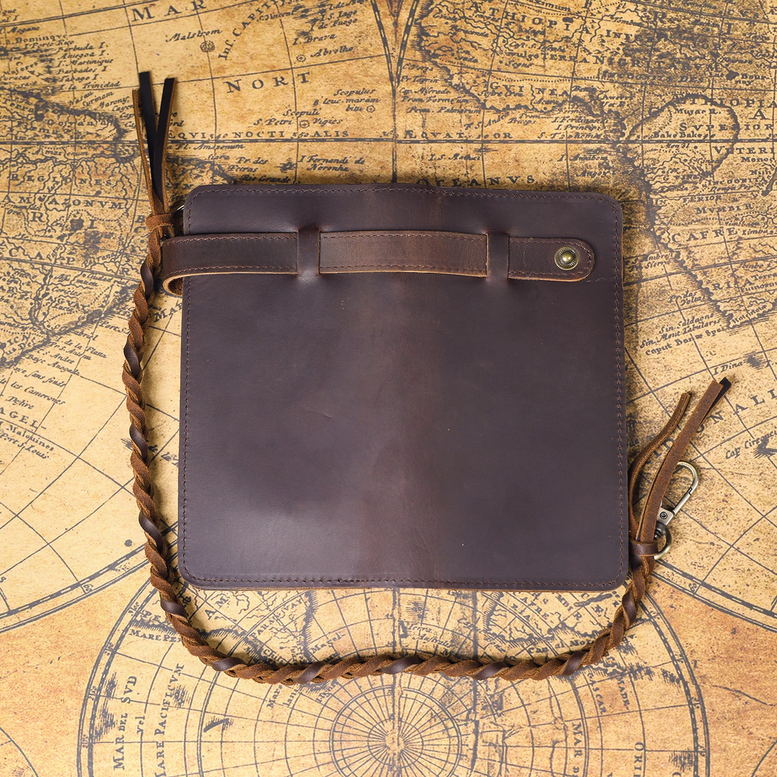 S.WORKER Vintage Crazy Horse Leder Geldbörse Handgefertigte Herren Echtleder Lange Geldbörse Taschenbrieftasche Clutch Bargeld- und Kartenhalter – Detail 9