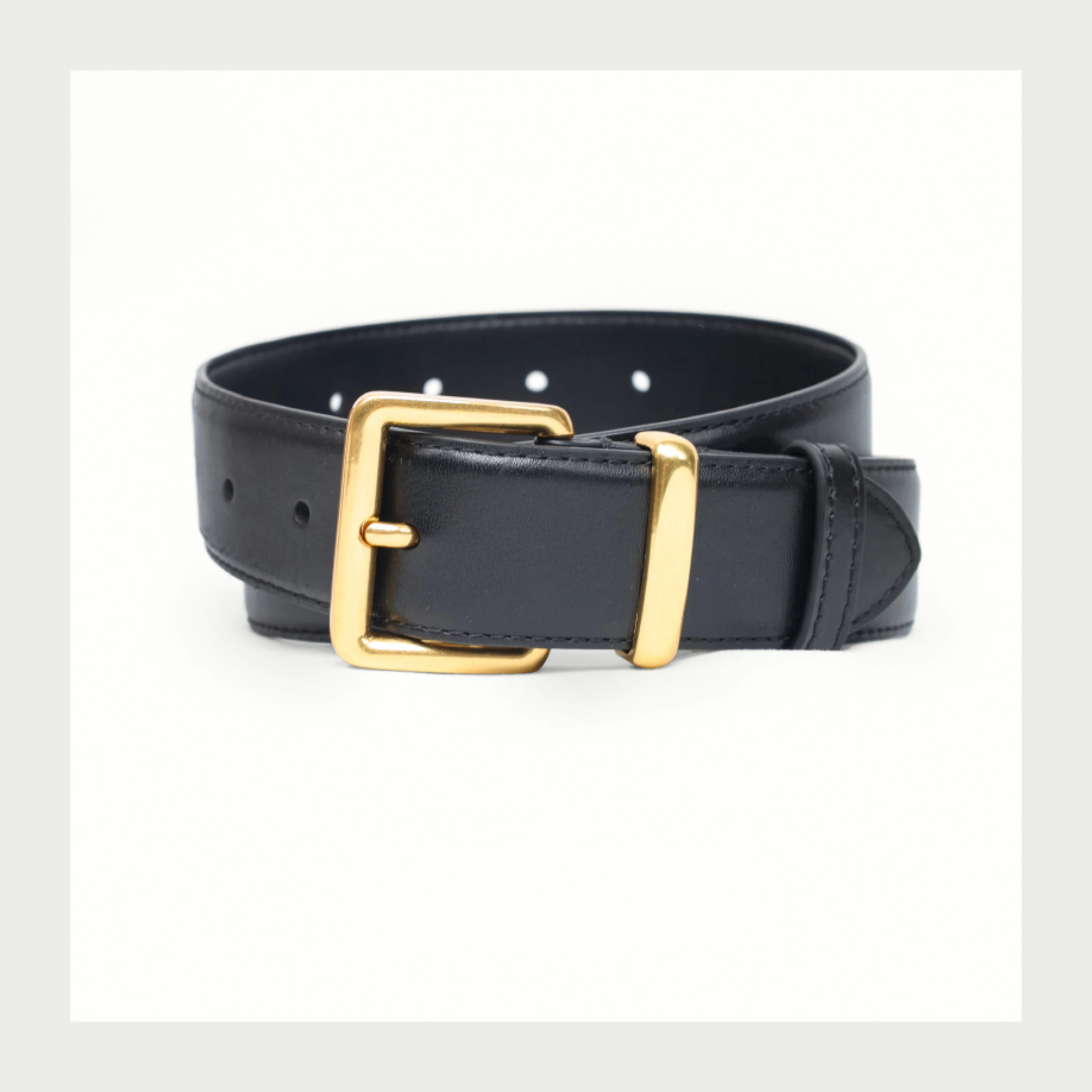 Luxuriöser Damen-Gürtel aus echtem Leder, modischer schmaler Taillengürtel mit Dornschließe für Jeans und Hosen, 3,3 cm breiter Gürtel mit Gold-/Silberschnalle – Detail 8