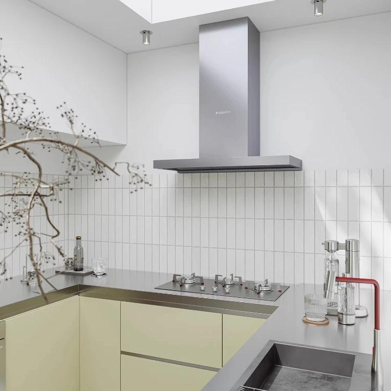 

stainless steel range hood wall-mounted range hood frequency conversion household top suction without hanging cabinet 1m hood