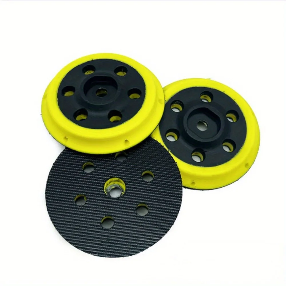 1PC Electric Disc 3-inch 6-hole Short Hook Buckle Tray Yellow PU Foam Grinding Disc