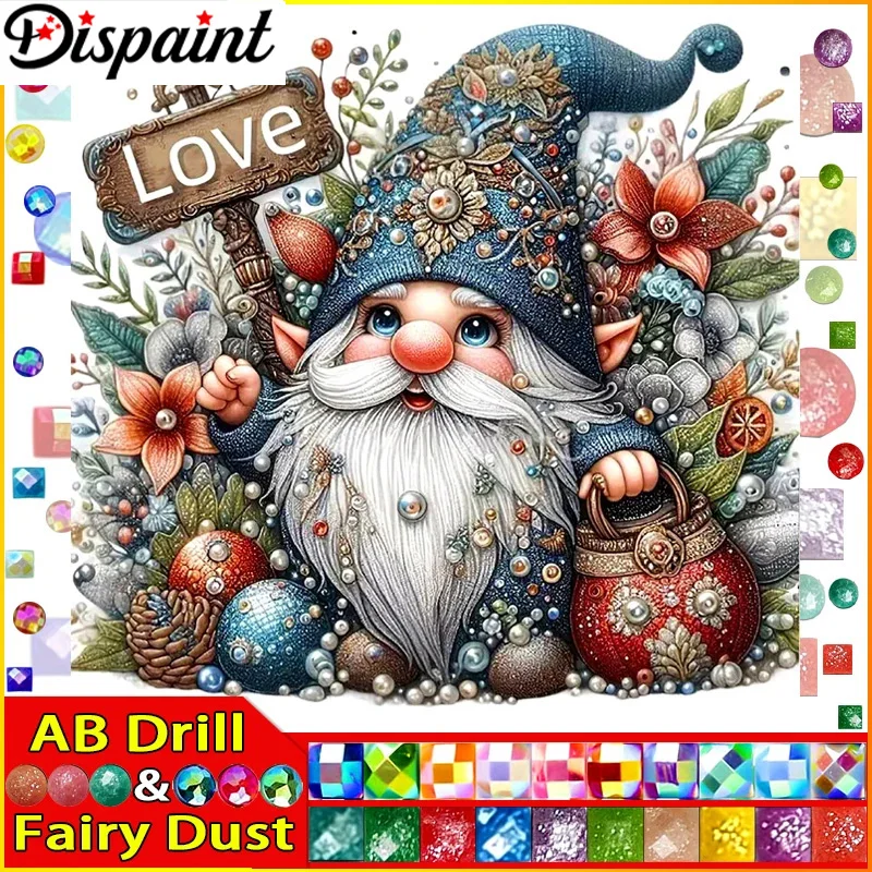 

Dispaint Fairy Dust AB 5D Diamond Embroidery Kit "Santa Claus" Diy Diamond Painting Cross Stitch Rhinestone Home Decoration Gift