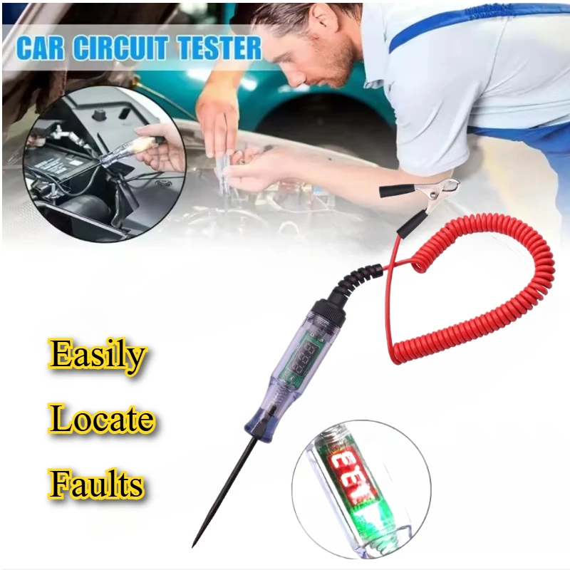 

Auto Truck Voltage Circuit Tester,DC Digital Long Tool Probe Light Bulb, Automotive Diagnostic Tools Auto Repair Tool