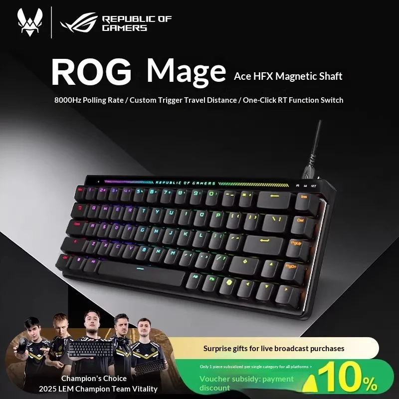 ROG Falchion ACE HFX Magnetic Keyboard 8Khz RT Toggle Low Delay RGB Gaming Mechanical Keyboard Gasket Hot Swap Pc Accessories