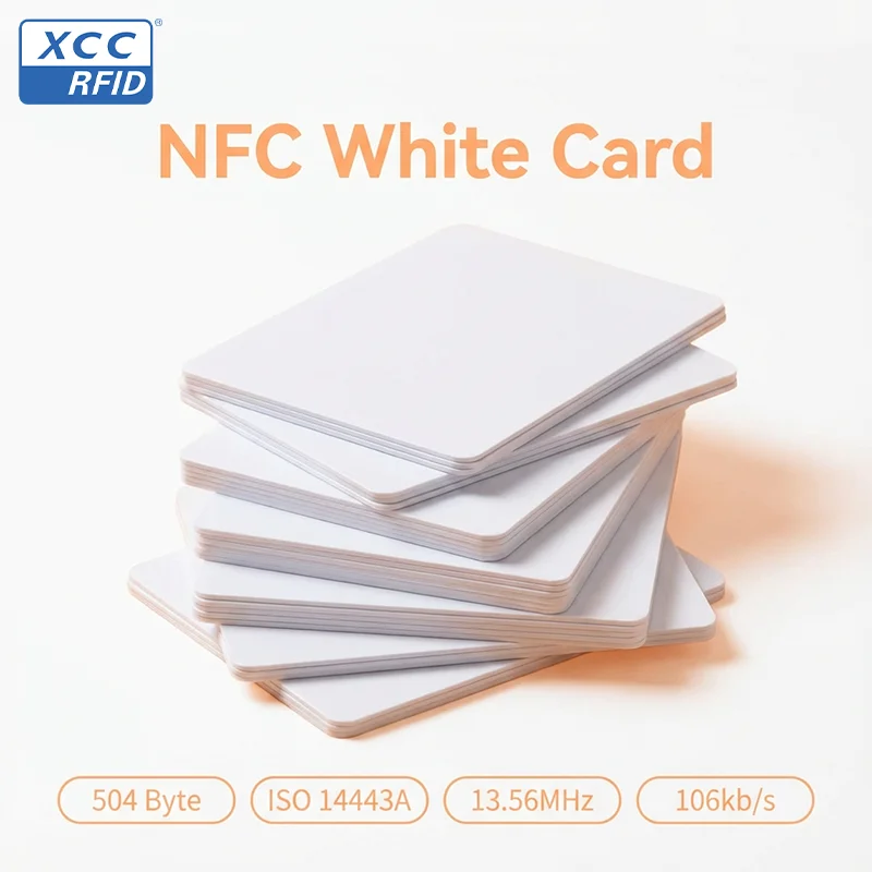 CR80 NTAG215 NFC Cards Blank Waterproof PVC  Programmable Rewritable Tags 504 Bytes Memory Compatible with TagMo and Amiibo