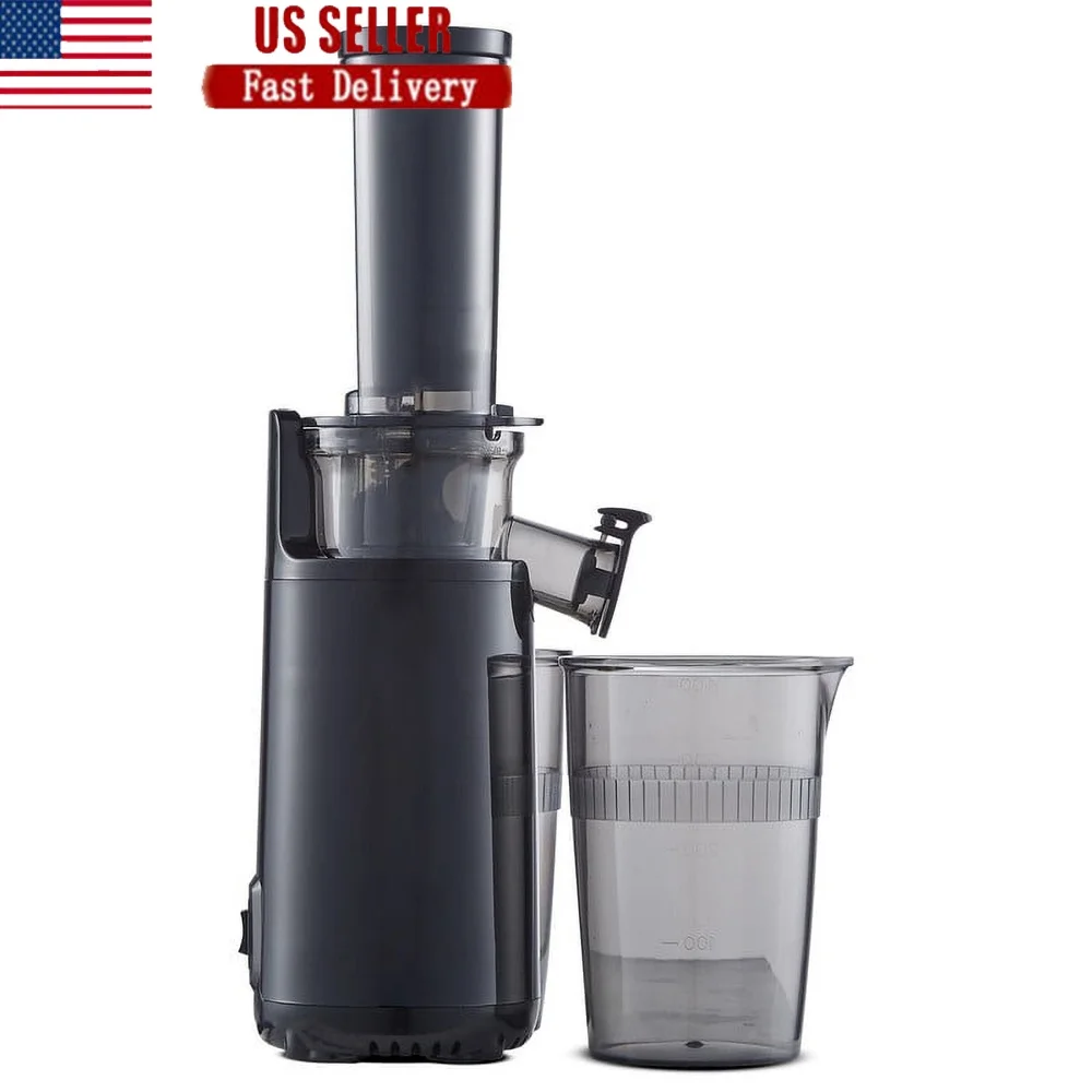 

Compact Masticating Cold Press Slow Juicer Fresh Juice Extraction with Pulp Separator and Easy Clean Accessories