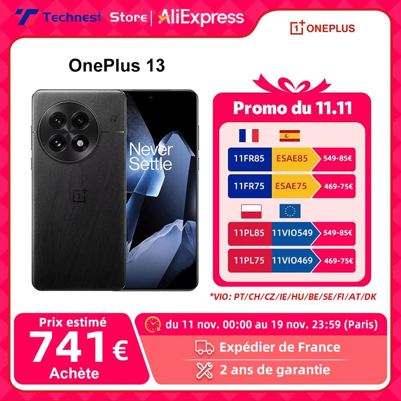 الإصدار العالمي للهاتف الذكي OnePlus 13 5G Snapdragon 8 Elite 100W SUPERVOOC 4K Dolby Vision شاشة 6.82 بوصة IP69 كاميرا 50 ميجابكسل