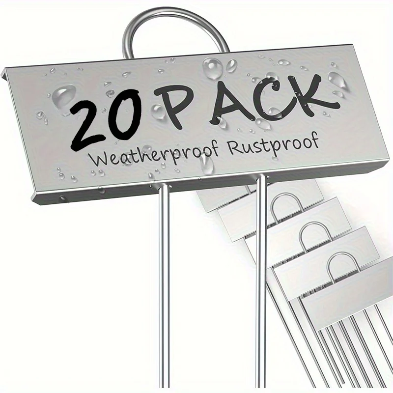 

20pcs Rustproof Metal Plant Labels 10.6"x3.5" Reusable Garden Markers for Veggies, Herbs & Flowers Aluminum Indoor/Outdoor Tags