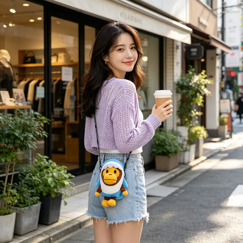 Cute Ugly  Crossbody Bag for Women Walking Mobile Phone Bag Cartoon Doll Design Fashionable Small Bag Female Youth view 3