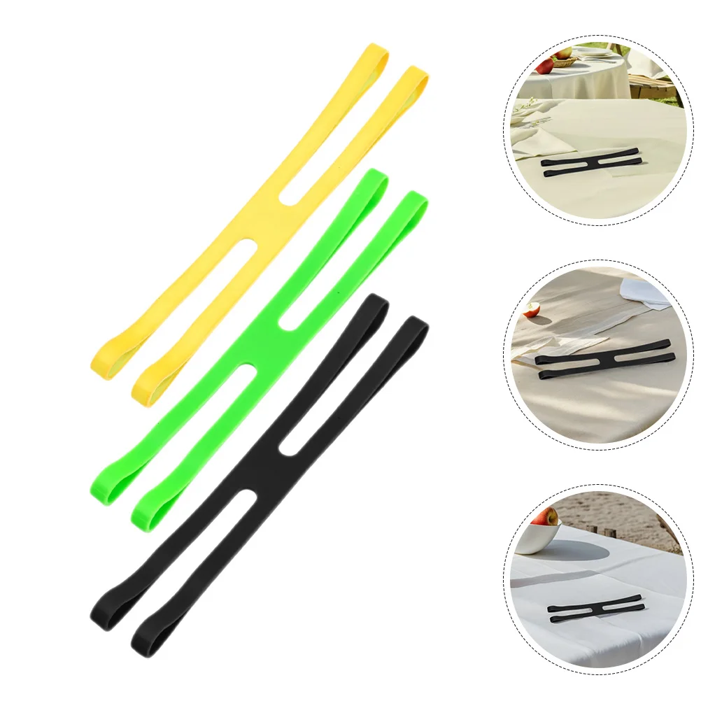 Reusable Silicone Rubber Bands 3PCS Multipurpose Elastic Ties for Books Cables Lunch Box Wrapping Outdoor