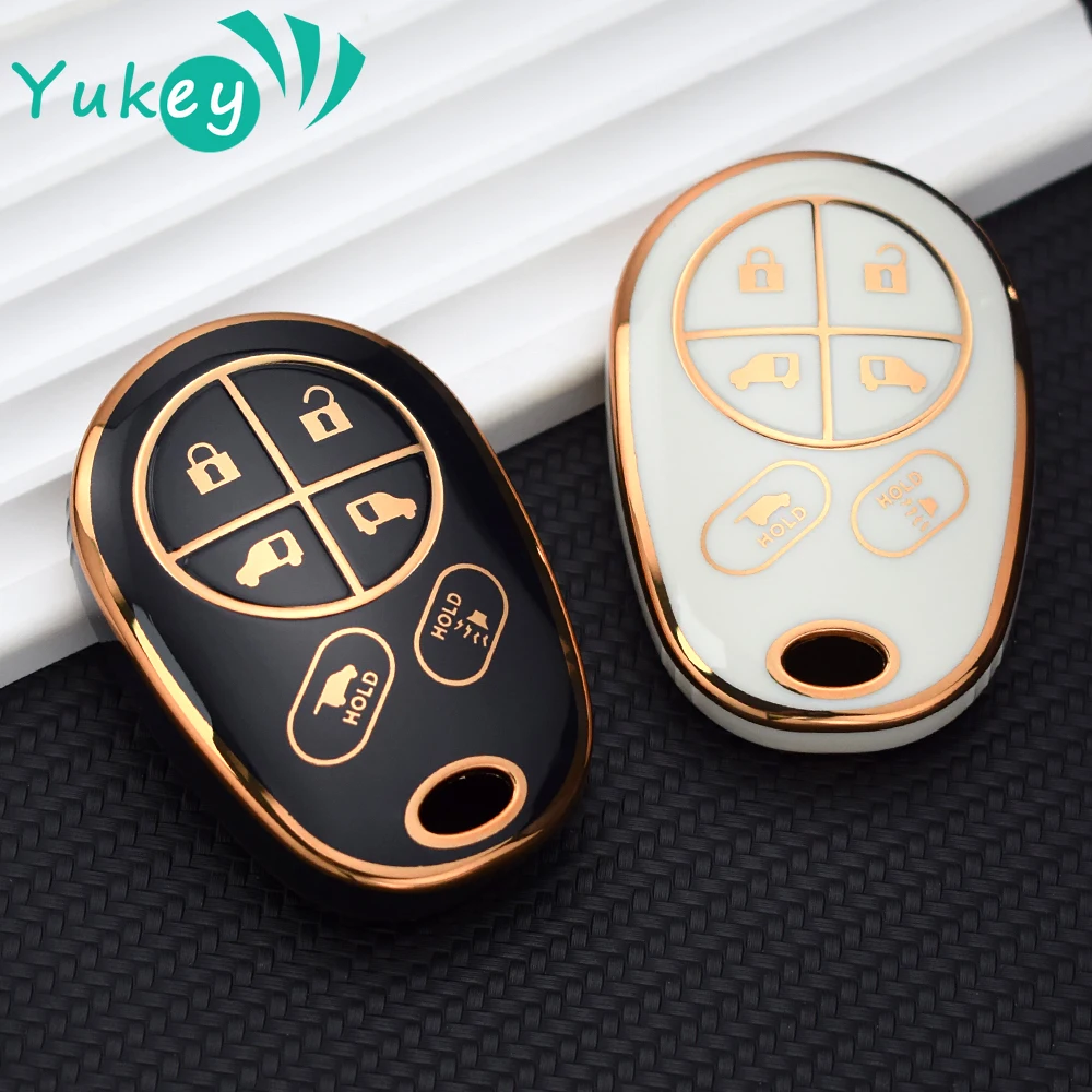 For Toyota Sienna Tacoma Tundra Highlander 6 Buttons TPU Car Key Cover Case Set Remote Key Cover
